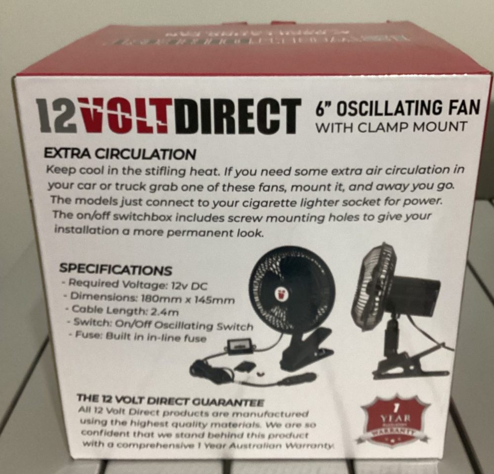 Oscillating Fan 6" with Clamp Mount