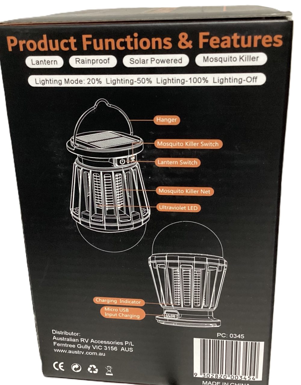 Solar Mosquito Lantern & USB Chargeable
