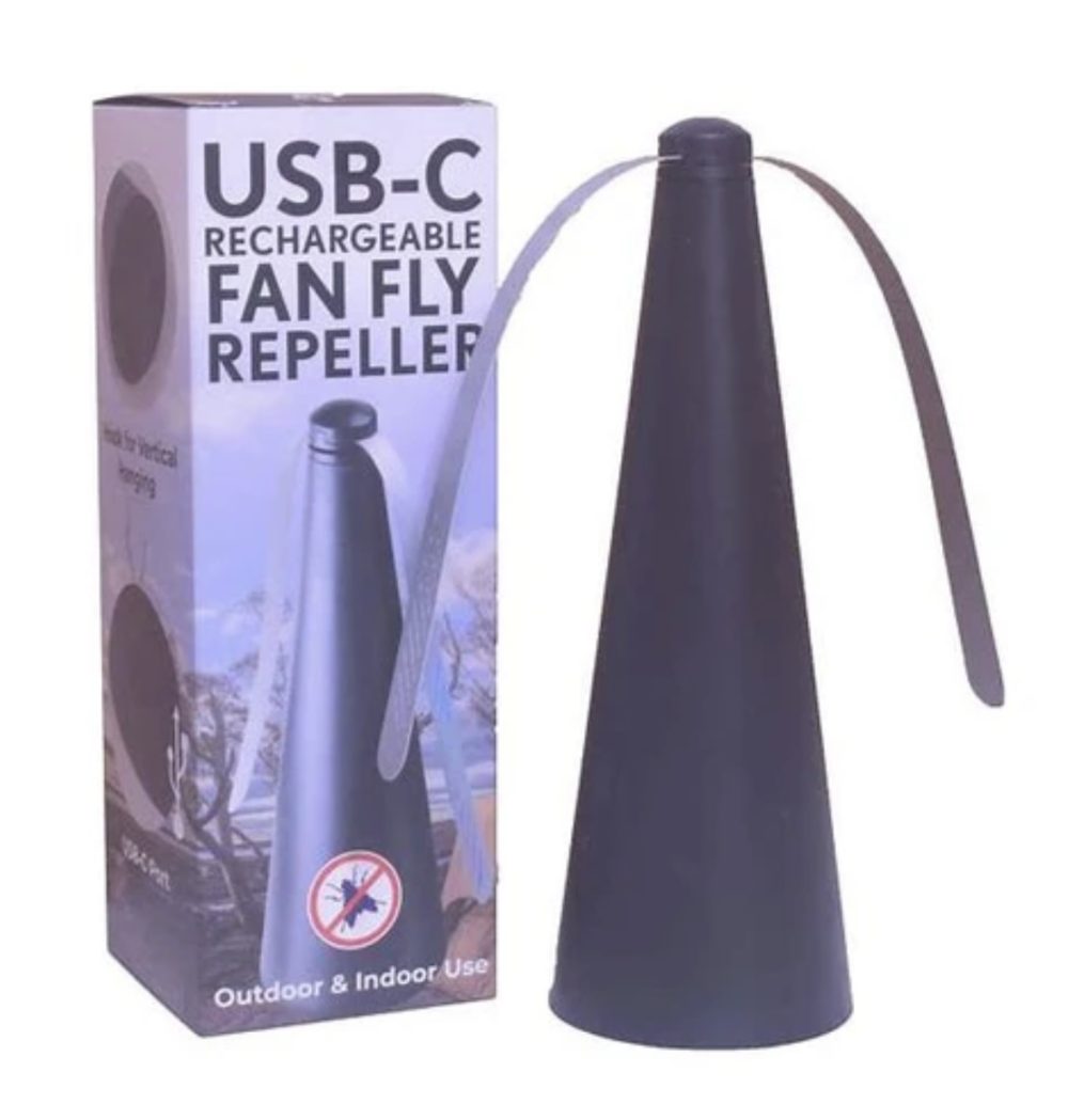 Fan Fly Repeller USB-C Rechargeable (Black Only)